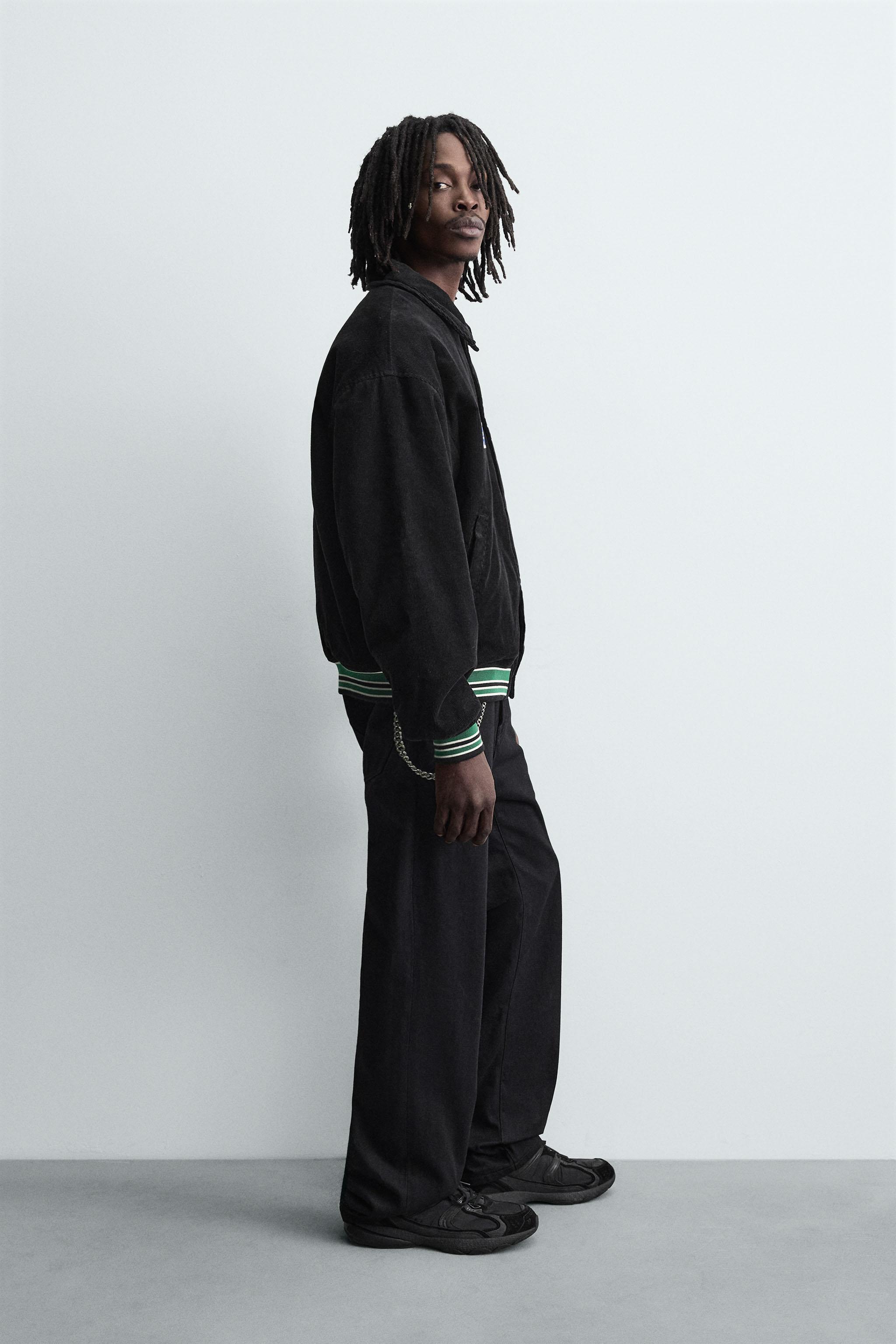 VESTE EN VELOURS CÔTELÉ À PIÈCES BRODÉES